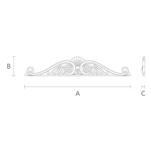 oak Pediment with Scrolls & Flowers -1